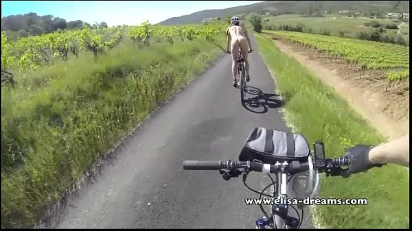 HD Flashing and nude in public biking on the road energy Movies