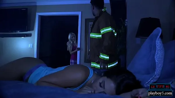 HD Firefighter fulfills brunettes fantasy after the rescue energifilm