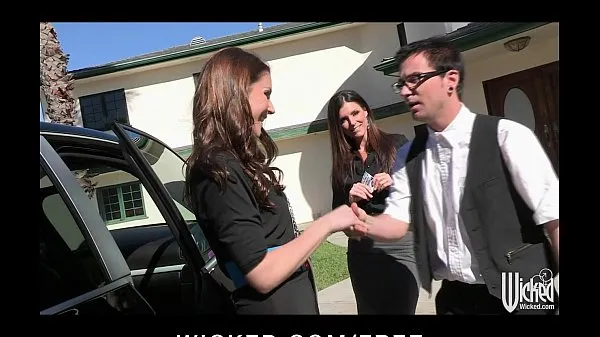 HD Pair of sisters bribe their car salesman into a threesome energiefilms
