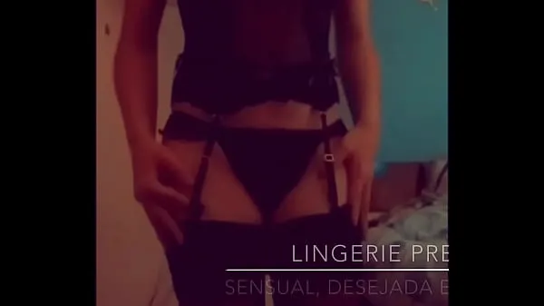 Ταινίες ενέργειας HD Black lingerie, garter belt and a mouthwatering body