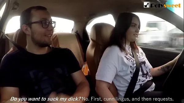 HD Girl jerks off a guy and masturbates herself while driving in public (talk energy Movies