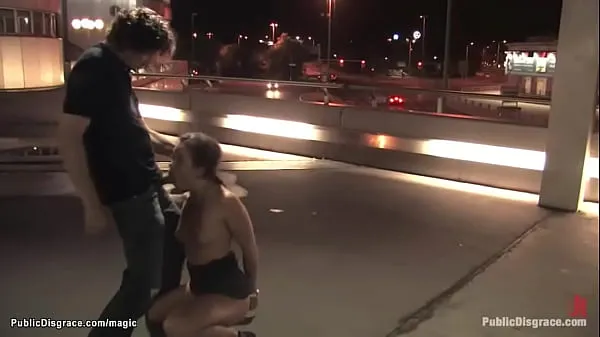 HD Sexy brunette Czech babe Gioia Biel is exposed and walked in public streets at night by Princess Donna Dolore then mouth fucked by big cock Steve Holmes energiefilms