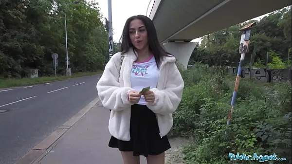 HD Public Agent - Pretty British Brunette Teen Sucks and Fucks big cock outside after nearly getting run over by a runaway Fake Taxi energy Movies