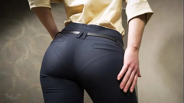 HD Perfect Ass Asian In Tight Work Trousers Teases VPL energifilmer